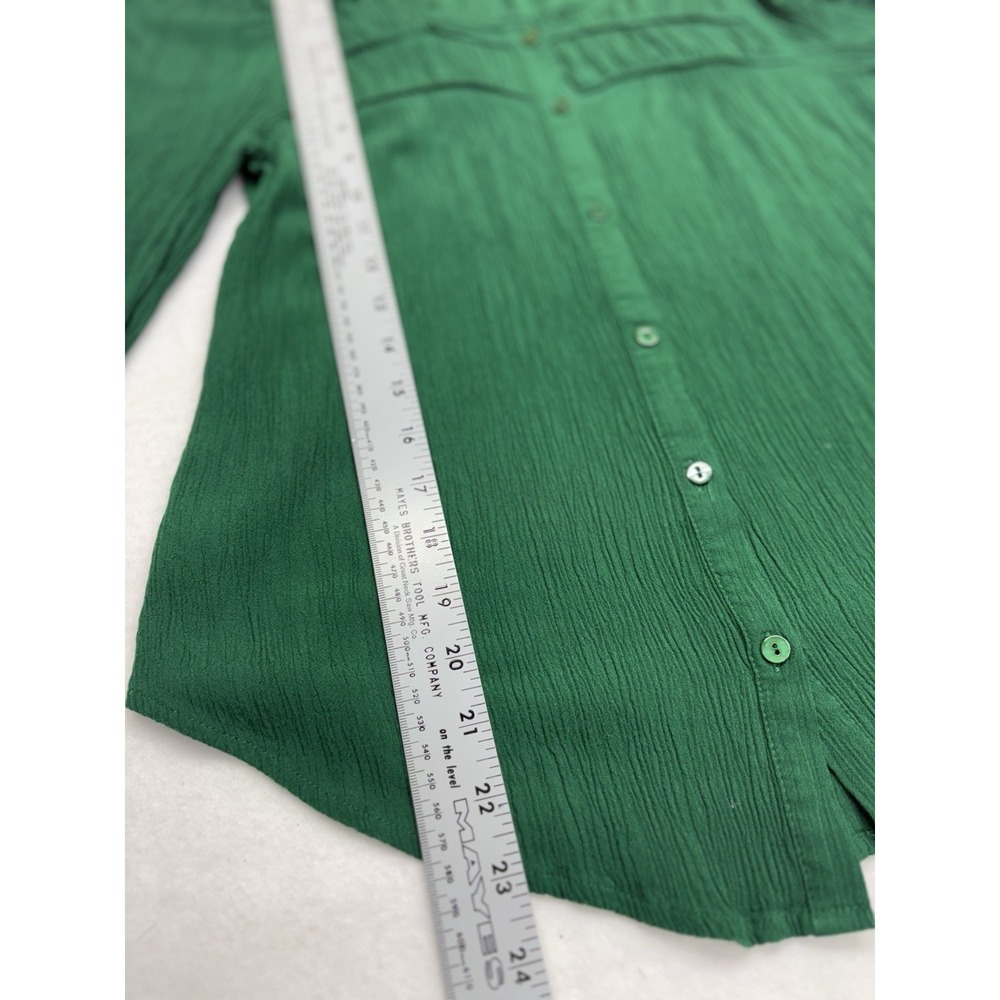 Mason & Belle Peasant Blouse Womens Small Boho Fairy Core Green Ruffled Neck - Picture 8 of 10